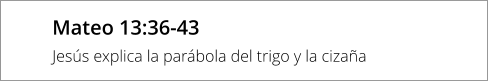 Mateo 13:36-43 Jesús explica la parábola del trigo y la cizaña