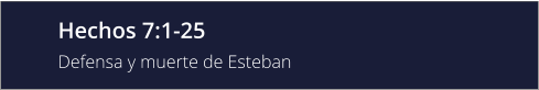 Hechos 7:1-25 Defensa y muerte de Esteban